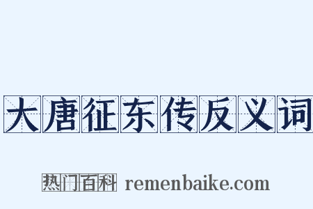 大唐征东传反义词是什么意思的图片